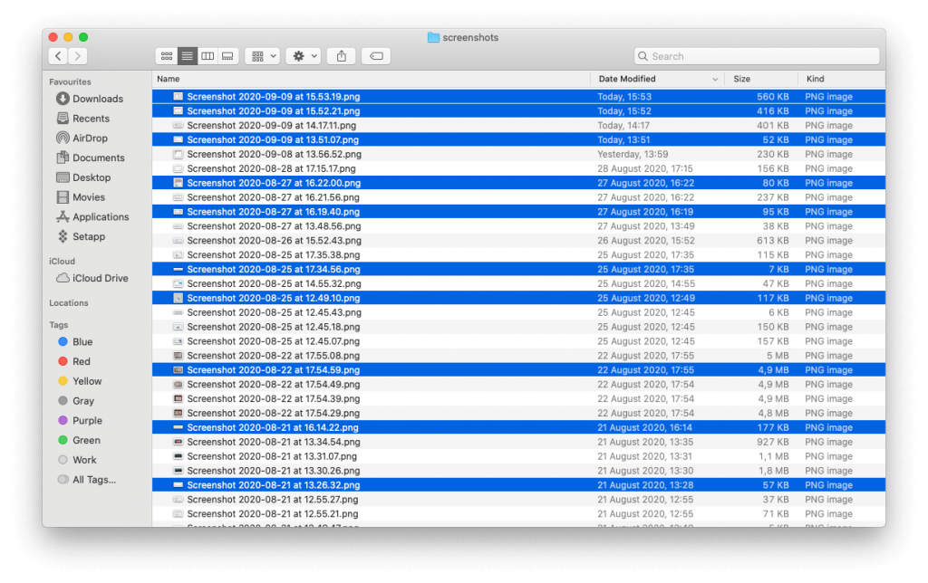 select Non-adjacent Files on Mac 