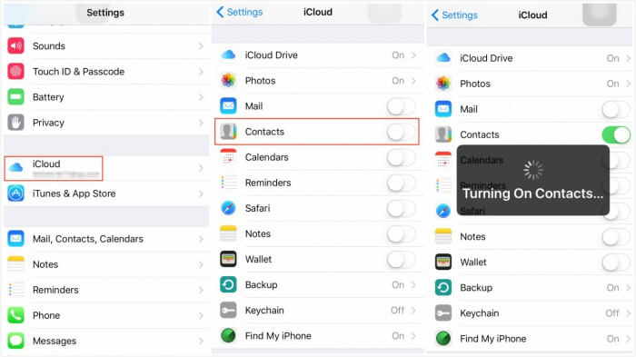 sync contacts from iPhone to iPad