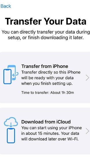 Transfer from iPhone