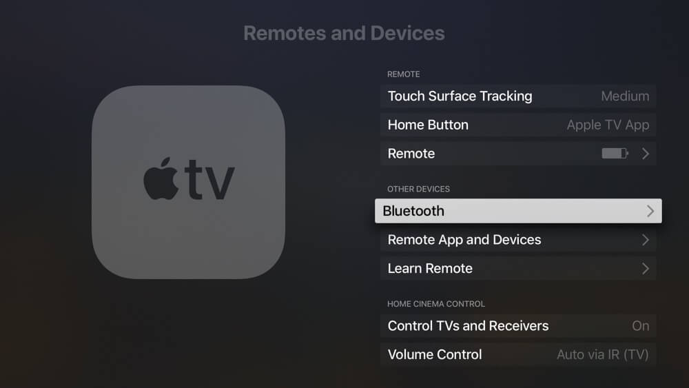 Bluetooth - Connect AirPods to Apple TV