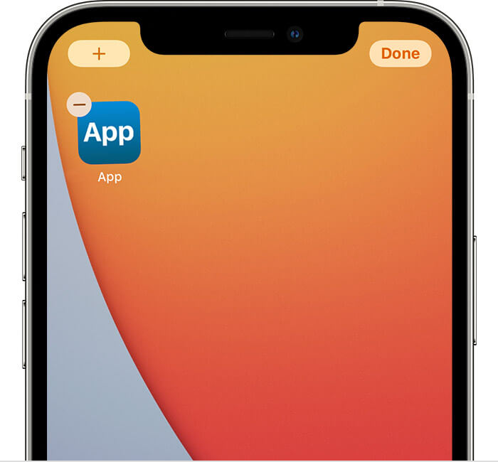 Minus icon -  Delete Apps on iPhone