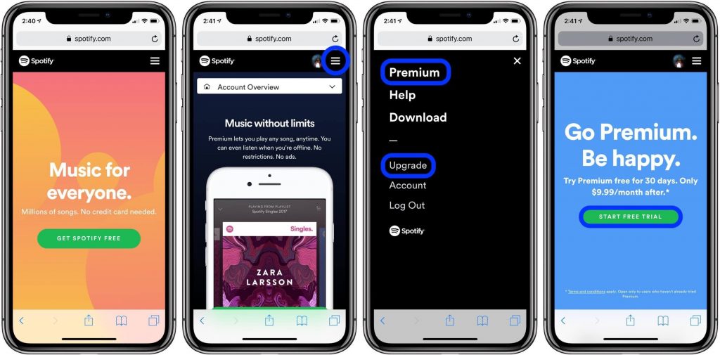 Subscribe - Spotify Premium on iPhone
