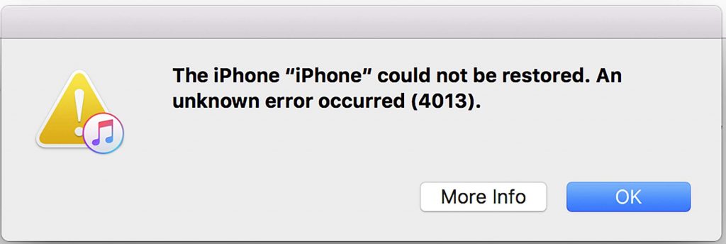 iPhone Error 4013  iTunes Error 4013
