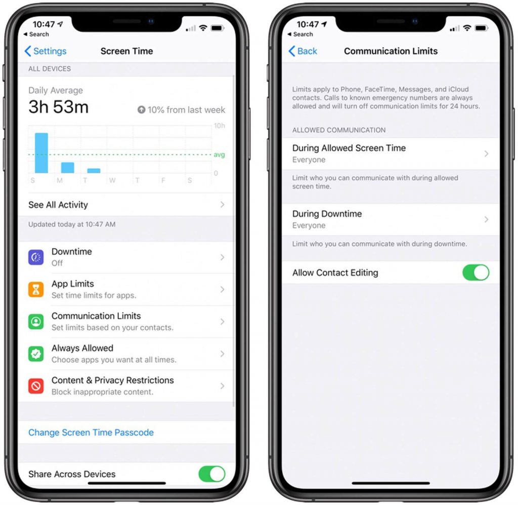 Communication limits - Set Screen Time on iPhone