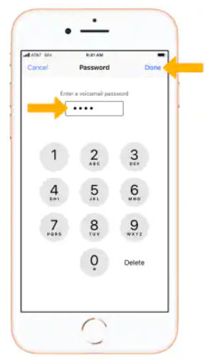 Enter Voicemail password on iPhone 8