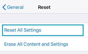 Reset iPhone Settings 