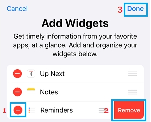 Remove Remainder app Widgets