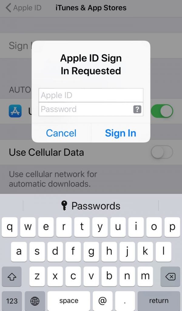 Sign in new iCloud account