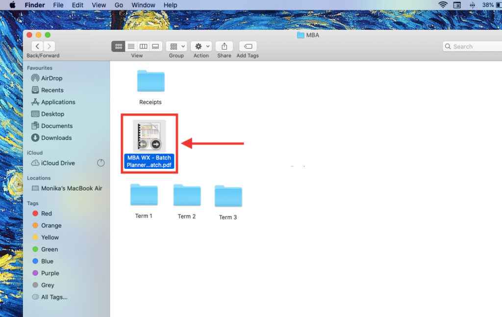 Select the space bar to preview the PDF and to edit on Mac.