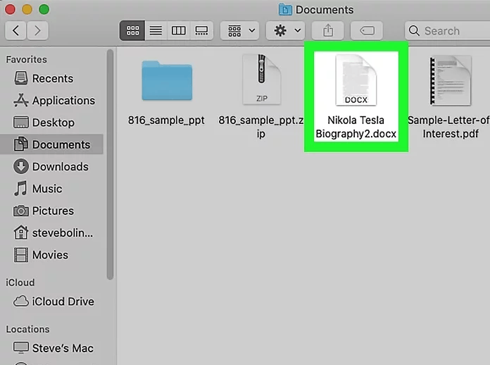 Select a document to select all on mac