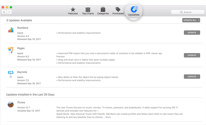 Update iTunes on Mac store