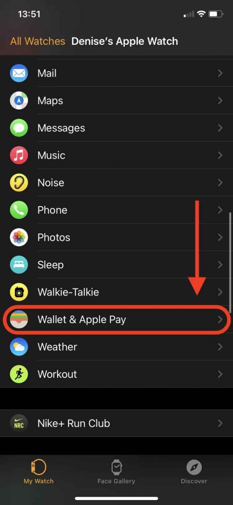 Tap on Wallet and Apple Pay option.