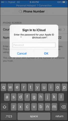 Enter your iCloud password