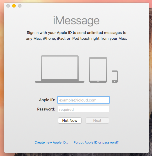 Sign In using iMessage.