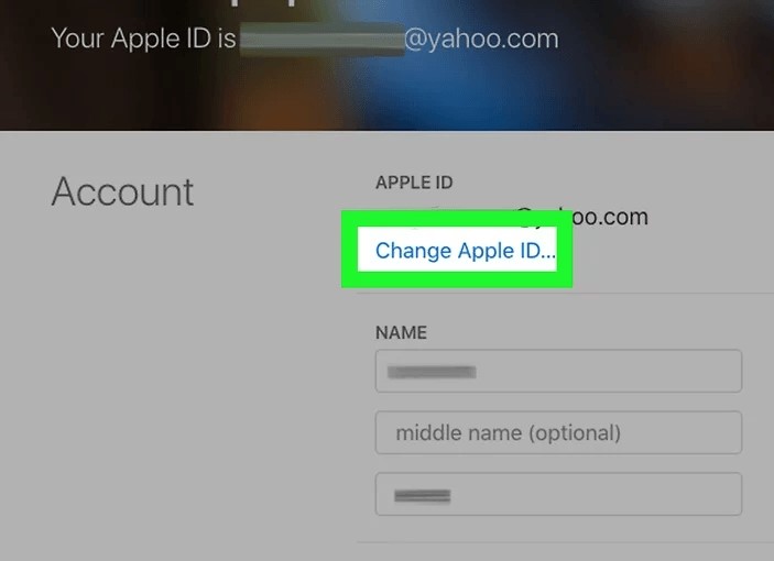 Tap on Change Apple ID.