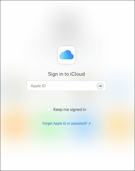 Sign in to iCloud.