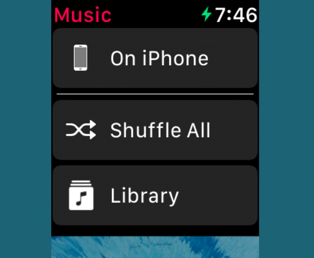 Select the options to play music on Apple Watch.