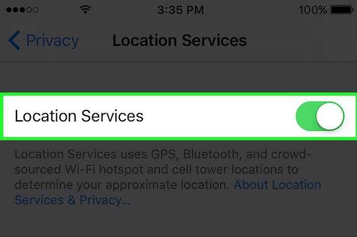Turn on location services on your iPhone