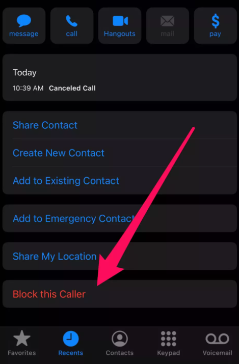 block calls on an iPhone