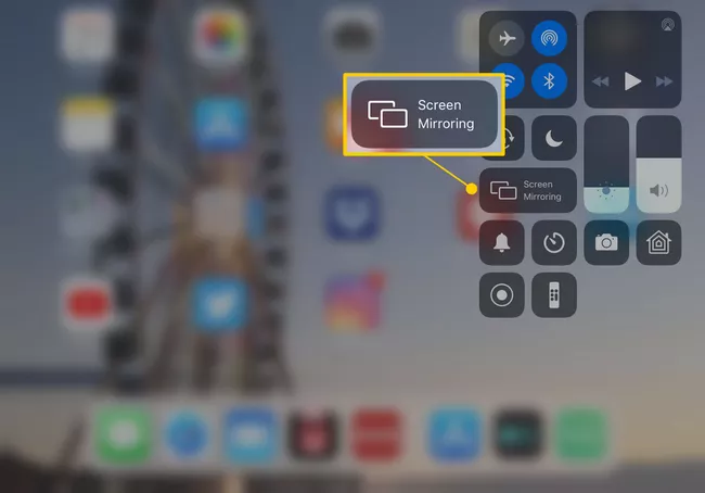 Select Screen Mirroring from the Control Centre.