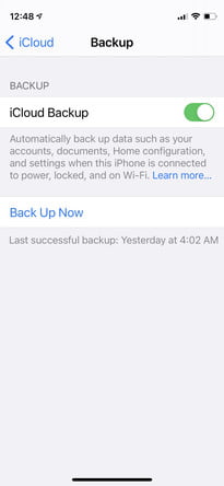 Turn on iCloud Backup to backup your Apple Watch.