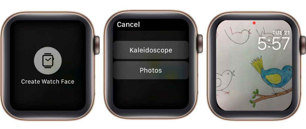 Select Photos to change the Apple Watch face.