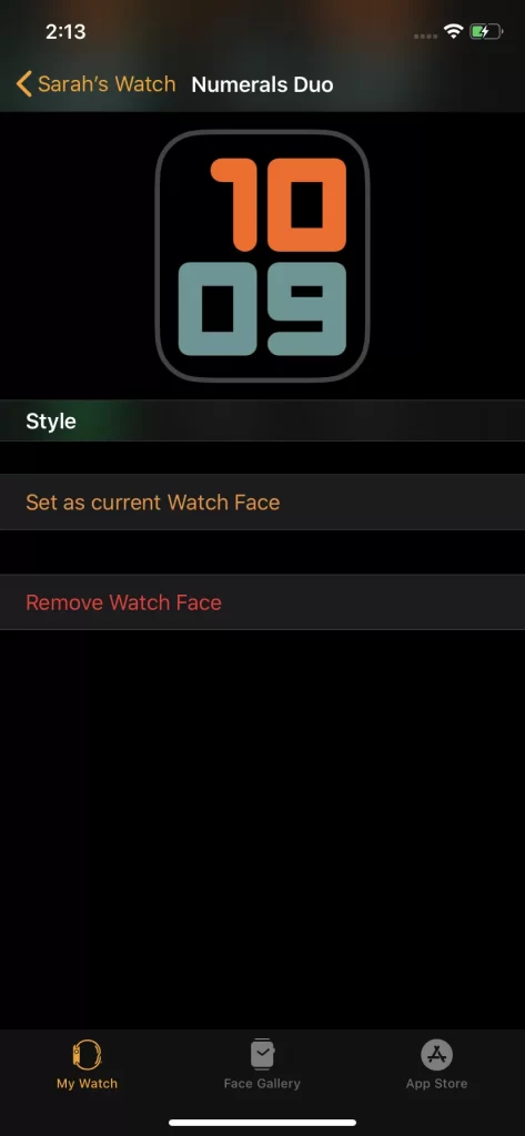Tap on Set as current Watch Face.