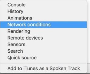 Select Network conditions.