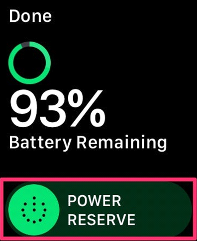 Enable Power Reserve on Apple Watch