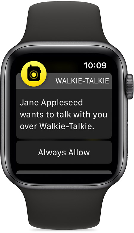 Tap Always Allow on Walkie-Talkie app