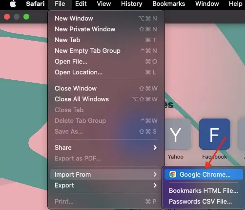 Import Bookmarks from Chrome to Safari