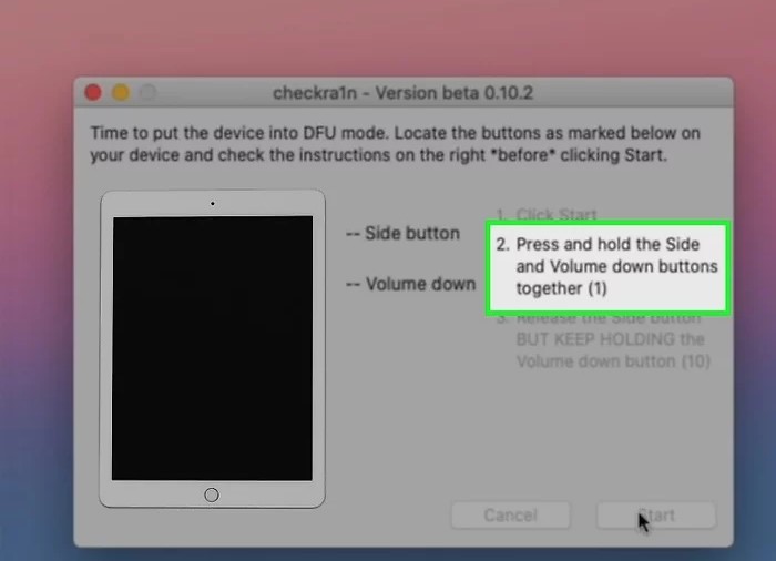 Follow the instructions to jailbreak iPad.