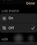 Tap On or Off in Live Photo settings