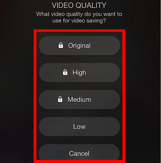 choose your video quality