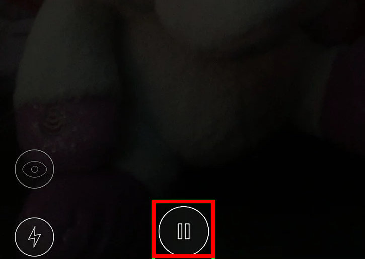 tap the pause button to pause the recording