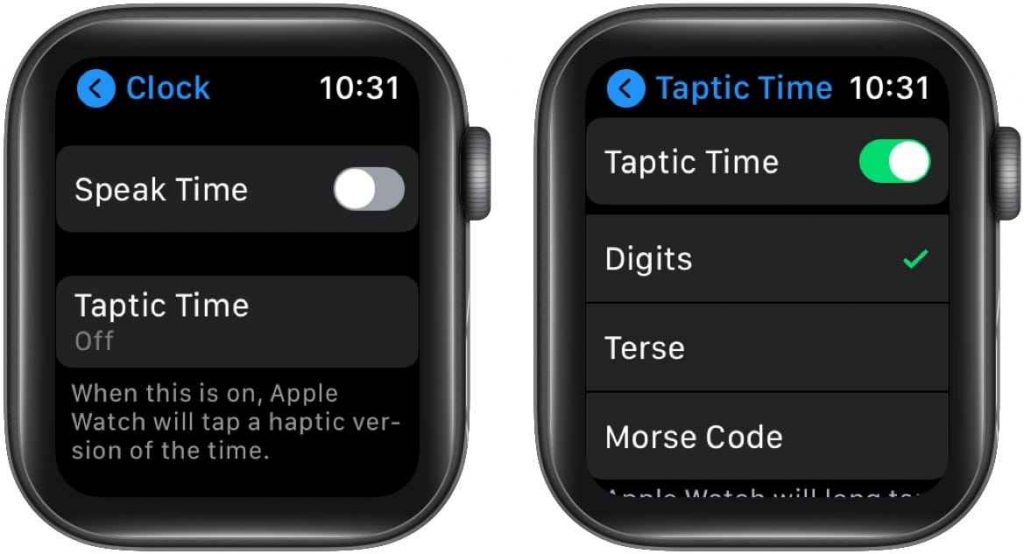 Enable Taptic Time on Apple Watch
