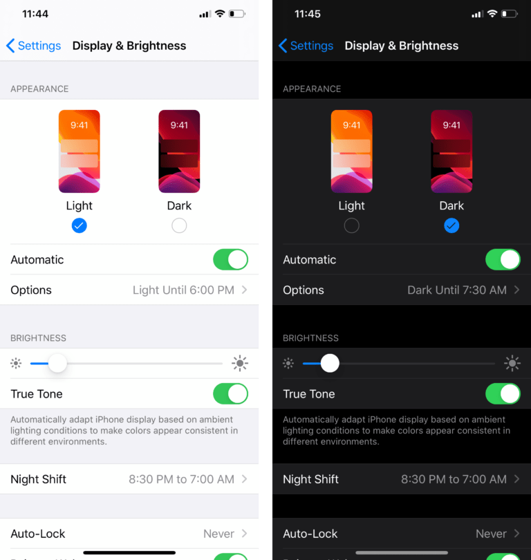 Tap Dark Mode to change the keyboard color on iPhone.