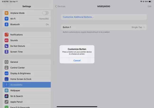 customize touch configuration of trackpad on ipad