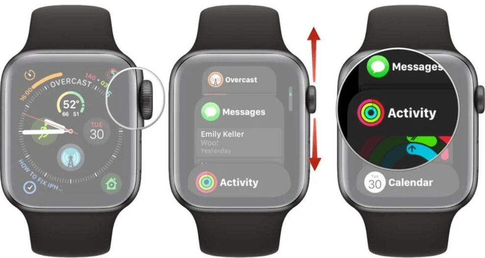 press the digital crown to open apps from dock on apple watch 