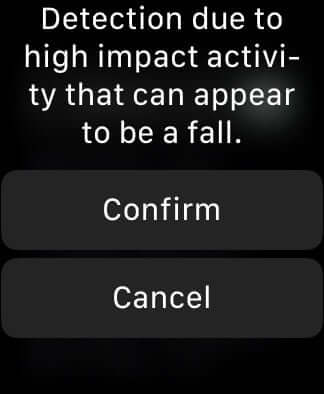 tap confirm to turn on fall detection on apple watch 