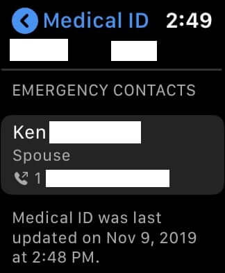 tap the medical id it create a emergency contact list