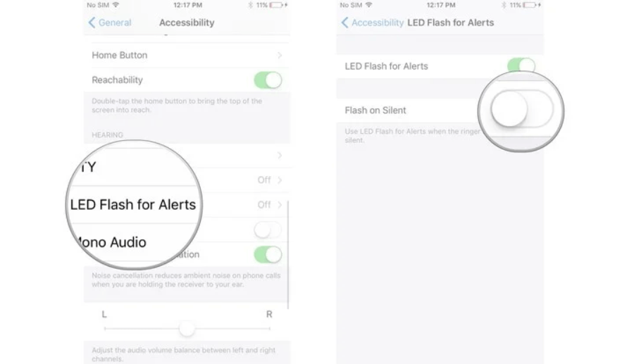 enable the flash notification in iPhone when it is locked or silent. 
