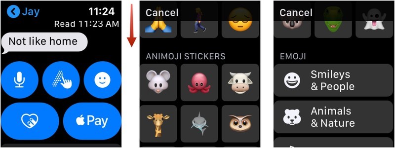 send messages on apple watch with emojis 