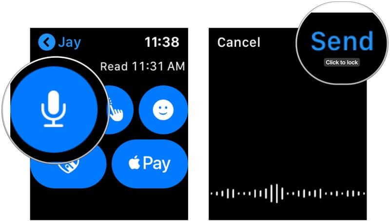 send a recorded message on apple watch 