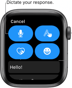 use the microphone to send messages on apple watch 