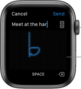 use the scribbler to send messages on apple watch 