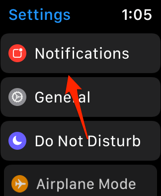 select notifications from the screen 