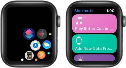 Open Shortcuts app on Apple Watch
