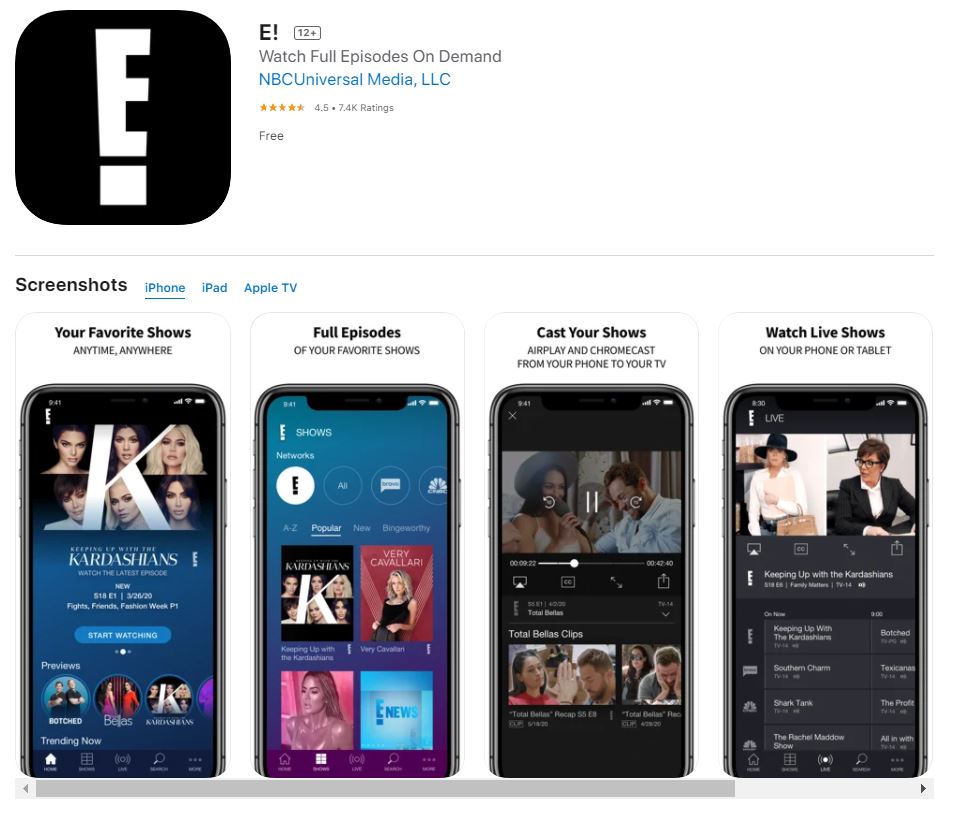 E! Channel on Apple TV