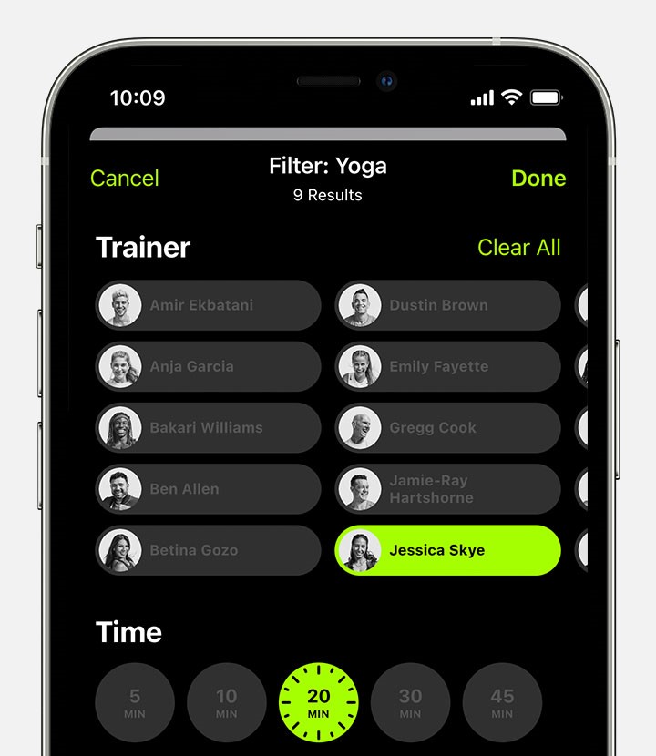 Select Workout type to use Fitness+ on apple watch